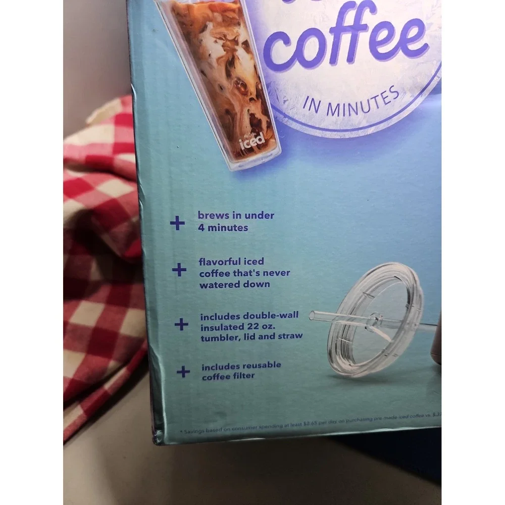 MR. COFFEE Single-Serve Iced Coffee Maker w/RAPID CHILL New Reusable Tumbler